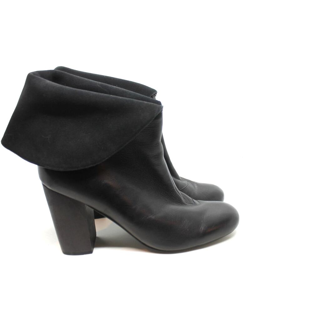 Pied Juste Anthropologie Black Fold Top Boots sz EU 38 US 7.5